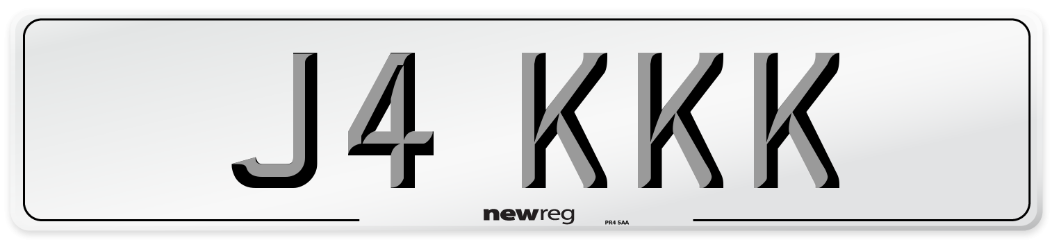 J4 KKK Number Plate from New Reg